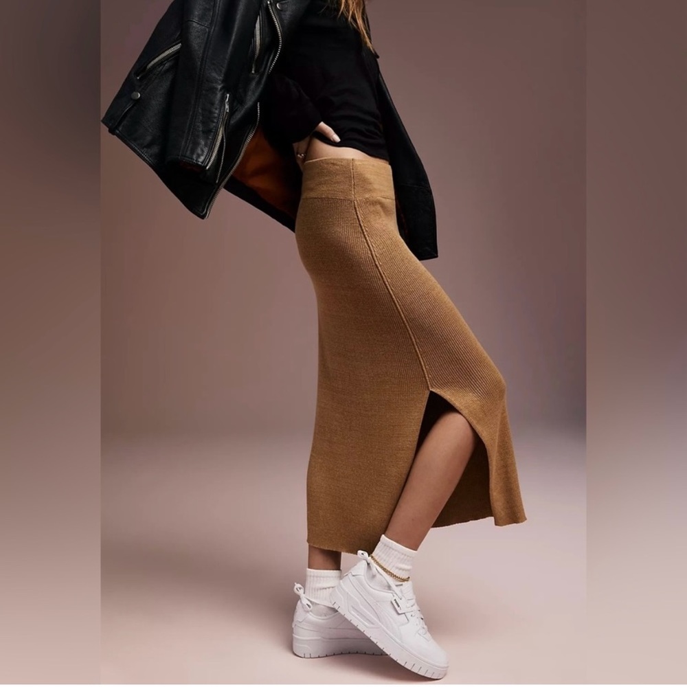 FREE PEOPLE Apple Pie Combo GOLDEN HOUR Midi Sweater Skirt NWT